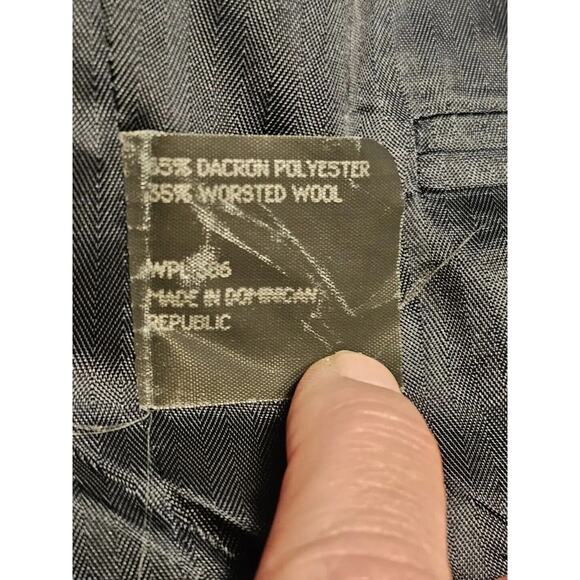 Haggar Clothing Blazer Jacket Mens Sz 44 Houndstooth Pattern Academia Career - Picture 10 of 10